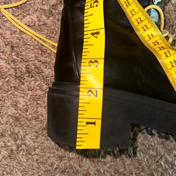 BLK & YELLOW Chunky Combat Boots - Picture 6 of 6